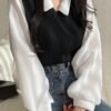 Modern Faux Two-Piece Sweatshirt