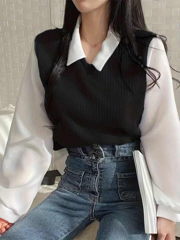 Modern Faux Two-Piece Sweatshirt