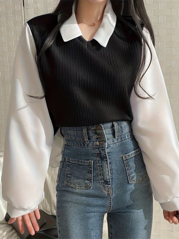 Modern Faux Two-Piece Sweatshirt