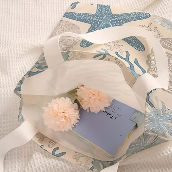 0fd6ed79-223e-4db6-b276-3e78f3e8c628.jpg Blue Starfish Print Tote Bag