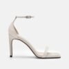 Stylish Leather Chalk Stiletto Heels