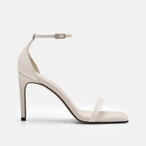 Stylish Leather Chalk Stiletto Heels