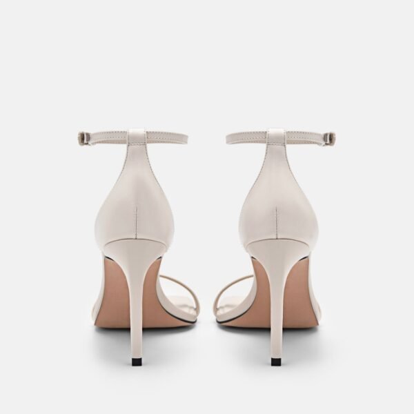 Stylish Leather Chalk Stiletto Heels