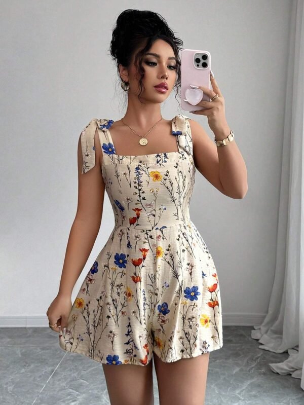 2d90b6011fc5452d93cc08ee1ed8ab27-goods.jpeg Printed Bow-Waist Holiday Jumpsuit