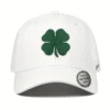 Casual Stylish Baseball Cap with Embroidered Four Leaf Clover