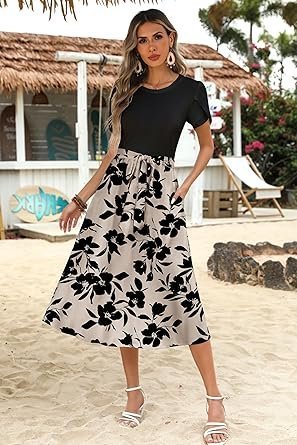 Women's Midi Dress with Pockets