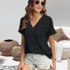 Women's Short Sleeve T-Shirt - V-Neck