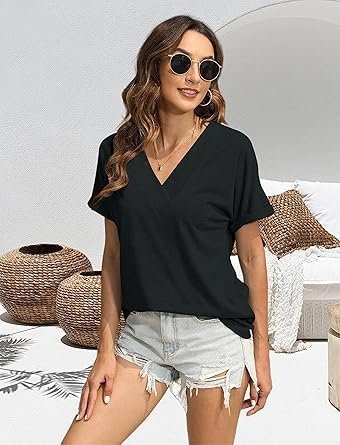 Women's Short Sleeve T-Shirt - V-Neck
