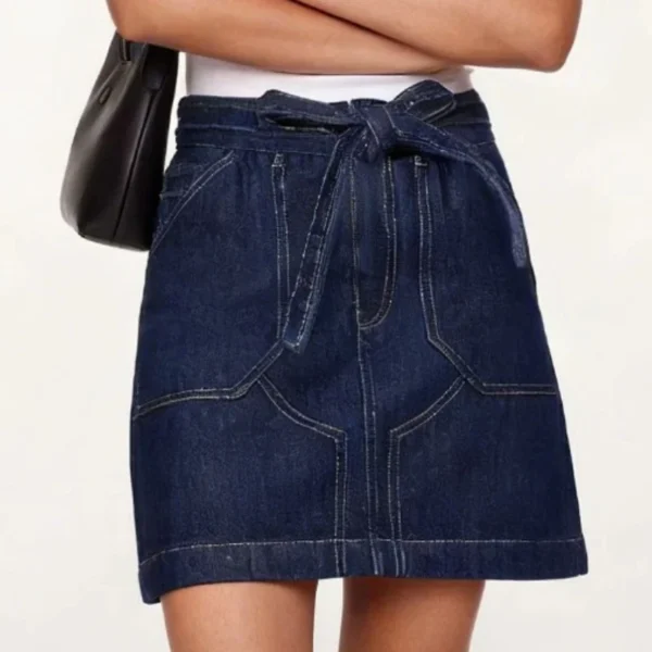 S57ef54c353594c23aa6fefa3aedd29302.webp Women's High Waist Mini Skirt - Denim