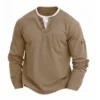 Men's Long Sleeve T-Shirt - Henley