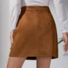 S7d71e037e1d84e3ca21c568eea5a5b8b0.webp Women's Mini Skirt - Faux Suede