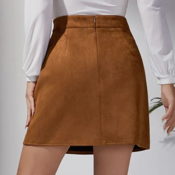 S7d71e037e1d84e3ca21c568eea5a5b8b0.webp Women's Mini Skirt - Faux Suede