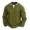 Men's Long Sleeve T-Shirt - Henley