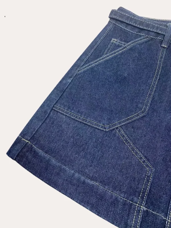 Sa48c628489da45f7809e65464039eb67K.webp Women's High Waist Mini Skirt - Denim