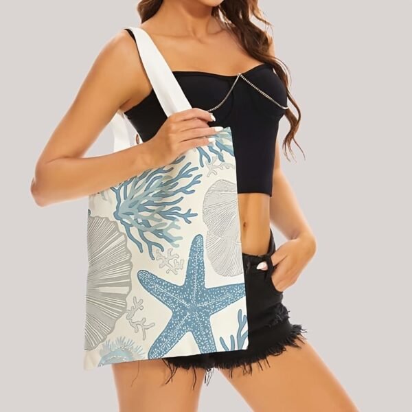 b206bf82-e71c-46d6-ab5a-208db8d30abc.jpg Blue Starfish Print Tote Bag