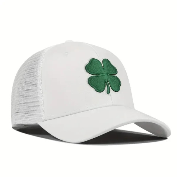 Casual Stylish Baseball Cap with Embroidered Four Leaf Clover