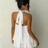 Minimalist White Halter Dress